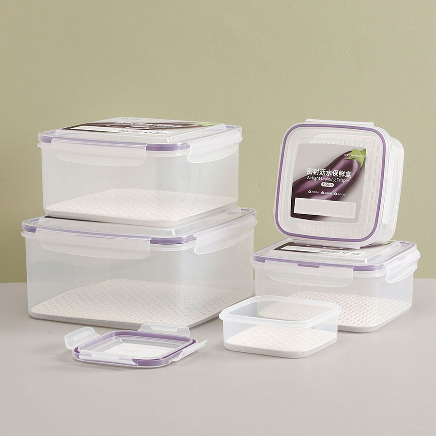 美時方形密封瀝水保鮮