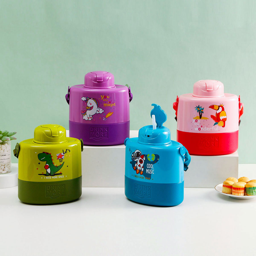 樂(lè )動(dòng)兒童吸管水壺(橢