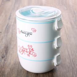 心形小號三層便當盒（簡(jiǎn)