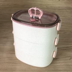 樂(lè )竹便當盒三層(竹纖