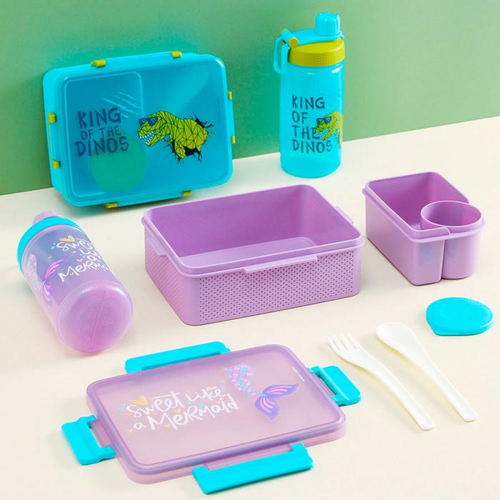 童彩3格飯盒+運動(dòng)水壺