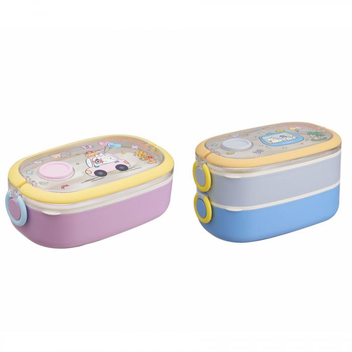 單層/雙層長方形不銹鋼飯盒