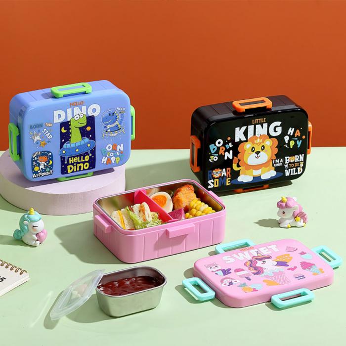卡通方扣不銹鋼餐盒60